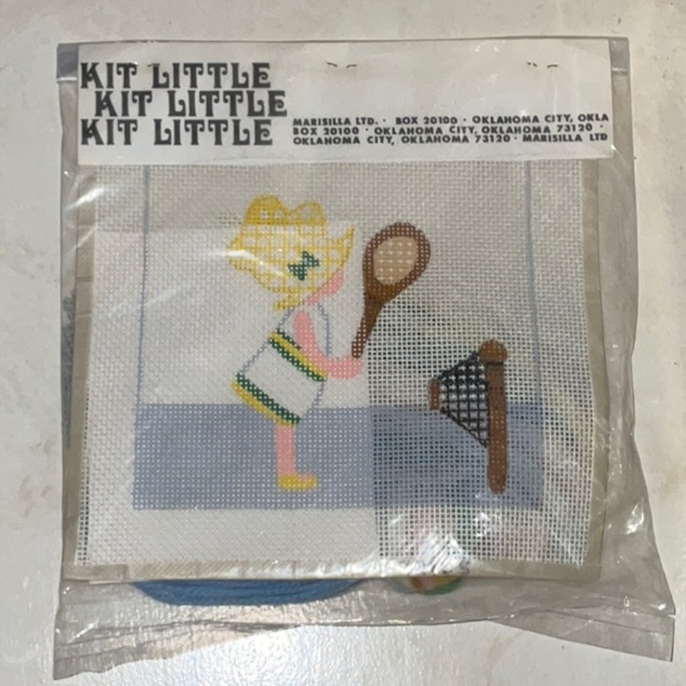 Kit Little Marisilla Ltd. Tennis Themed Cross Stitch Kit Vintage